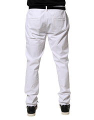 AGLINI White Skinny Fit Mid Waist Men Denim Trouser Jeans