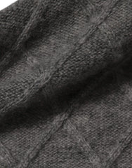 Ballantyne Gray Cashmere Argyle Intarsia Knit Crew Neck Men Sweater