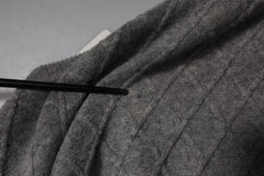 Ballantyne Gray Cashmere Argyle Intarsia Knit Crew Neck Men Sweater