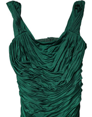Dolce & Gabbana Green Viscose Drape Jersey Organzine Tank Top