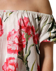 Dolce & Gabbana Multicolor Floral Off Shoulder Blouse Top