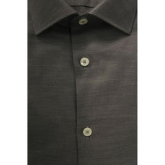 Baldinini Trend Gray Cotton Men Shirt