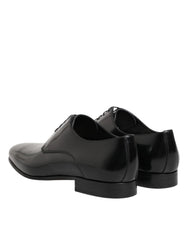 Dolce & Gabbana Black Calfskin Leather Derby Men Dress Shoes