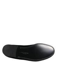 Dolce & Gabbana Black Leather Suede Slip On Loafers Dress Shoes
