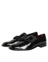 Dolce & Gabbana Black Leather Slip On Dress Men Loafers Shoes