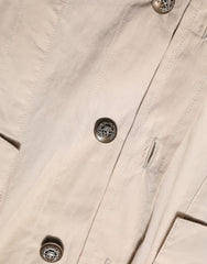 Dolce & Gabbana Beige Collared Long Sleeve Cotton Shirt Top