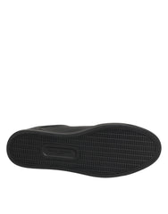 Dolce & Gabbana Black Leather Heart Embellished Sneakers Shoes