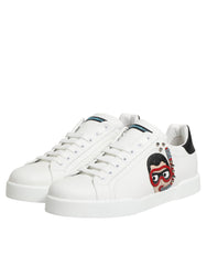Dolce & Gabbana White Leather #DGFAMILY Men Sneakers Shoes