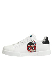 Dolce & Gabbana White Leather #DGFAMILY Men Sneakers Shoes