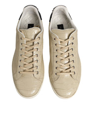 Dolce & Gabbana Beige London Low Top Leather Sneakers Shoes