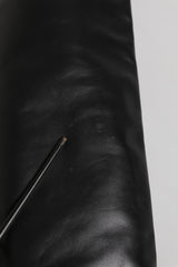 Dolce & Gabbana Black Leather Stiletto Knee High Boots Shoes