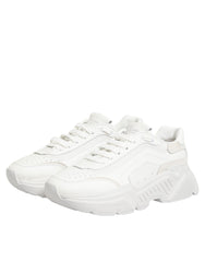 Dolce & Gabbana White Leather Daymaster Low Top Sneakers Shoes