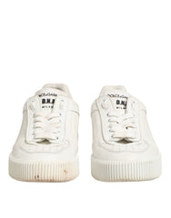 Dolce & Gabbana White Leather MIAMI Low Top Sneakers Shoes