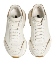 Dolce & Gabbana White Gold Daymaster Low Top Sneakers Shoes