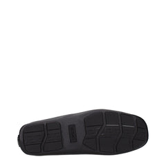 Versace Black Leather Slip-On Loafers