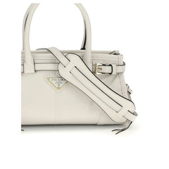 Prada White Calf Leather Bos Taurus False