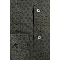 Bagutta Green Cotton Men's Slim Shirt