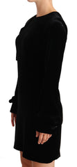 N.21 Sheath A-line Black Viscose Long Sleeves Round Neck Mini Dress