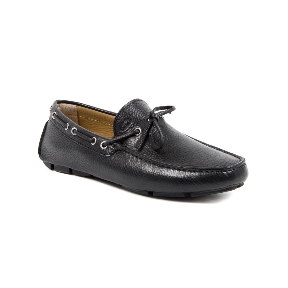 Dee Ocleppo Black Leather Slip-On Loafers