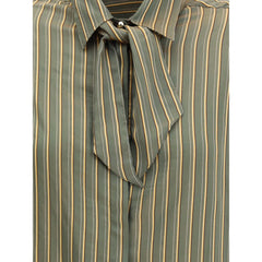 Cruna Green Viscose Pattern Shirt