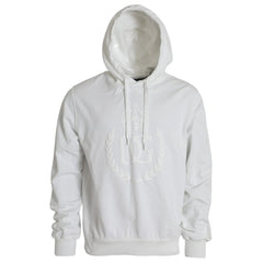Dolce & Gabbana White Cotton Hooded Pullover Sweatshirt Men