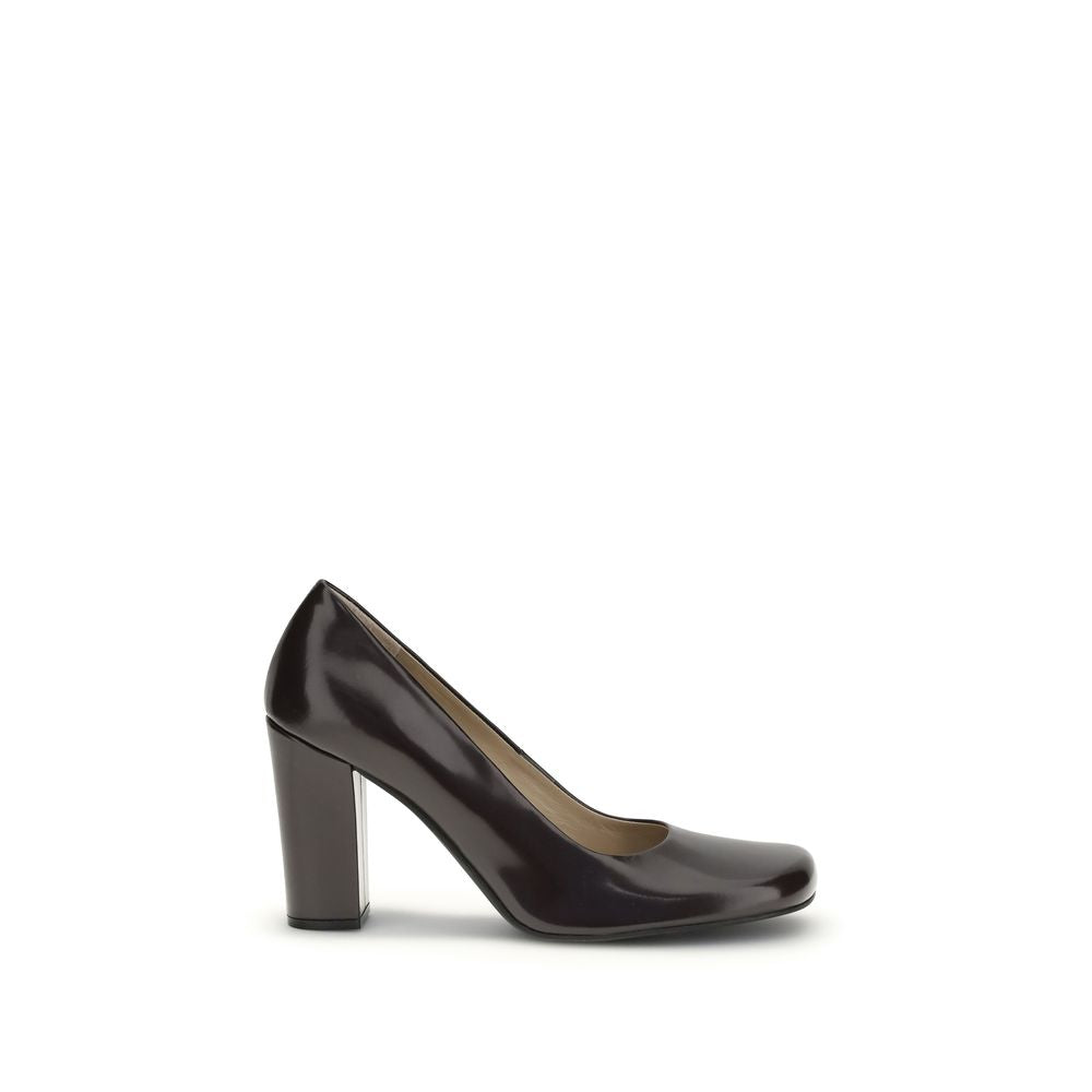 The Row Brown Calf Leather Bos Taurus Platform Pumps