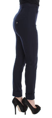 Ermanno Scervino Blue Virgin Wool Slim Fit Casual Pants