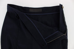 Ermanno Scervino Blue Virgin Wool Slim Fit Casual Pants