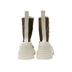 Bottega Veneta Green Cotton Lace-Up Boots