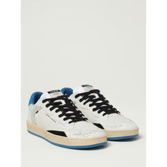 Crime London White Leather Low Top Sneakers