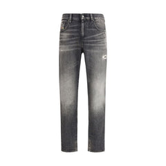 Diesel Gray Cotton Relaxed Fit Jeans