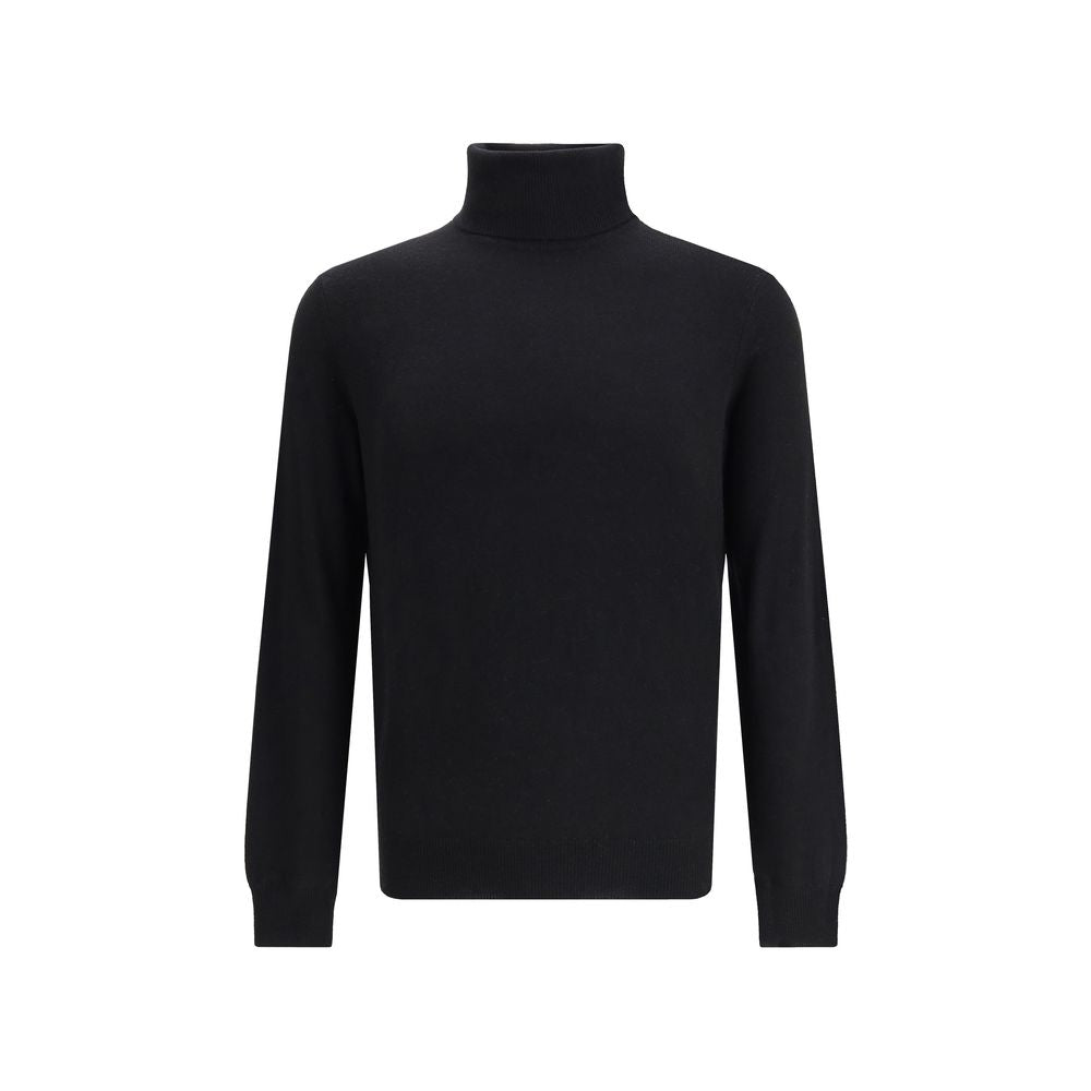 Aragona Cashmere Black Merino Wool Turtleneck