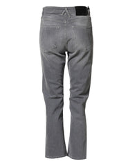 CYCLE Gray Tattered Mid Waist Men Straight Denim Trouser Jeans