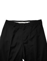 Dolce & Gabbana Black Wool Formal Dress Men Trouser Pants