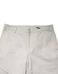 Daniele Alessandrini White Cotton Straight Chino Trouser Pants