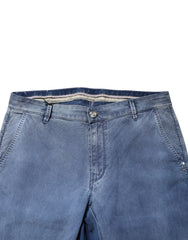 Nine In The Morning Blue Cotton Stretch Men Chino Trouser Pants