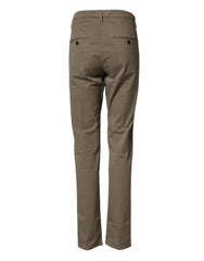 Dondup Beige Cotton Stretch Straight Chino Men Trouser Pants