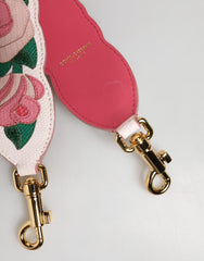 Dolce & Gabbana Strap White Floral Calf Leather Bag Accessory Shoulder