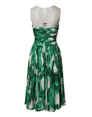 Dolce & Gabbana Green Pineapple Embellished BananaLeaf Dress