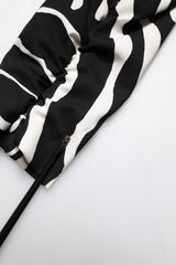 Dolce & Gabbana Black White Zebra Silk Sheath Mini Dress