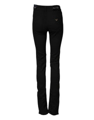 Armani Jeans Black Mid Waist Cotton Stretch Skinny Denim Jeans