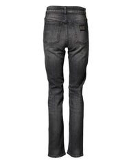 Dolce & Gabbana Gray High Waist Cotton Skinny Denim Jeans