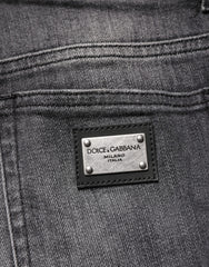 Dolce & Gabbana Gray High Waist Cotton Skinny Denim Jeans