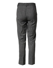 Dolce & Gabbana Dark Gray Check Tartan VirginWool Dress Pants