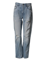 Dolce & Gabbana LightBlue Ripped Washed BOYFRIEND Denim Jeans