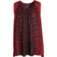 Dolce & Gabbana Red Leopard Print Sleeveless Men Tank T-shirt