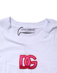 Dolce & Gabbana White DG Logo Crew Neck Short Sleeves T-shirt