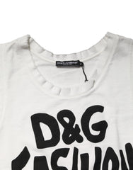Dolce & Gabbana White Graphic CrewNeck Sleeveless Tank T-shirt