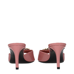 Dolce & Gabbana Pink Leather Stiletto Heel Sandals