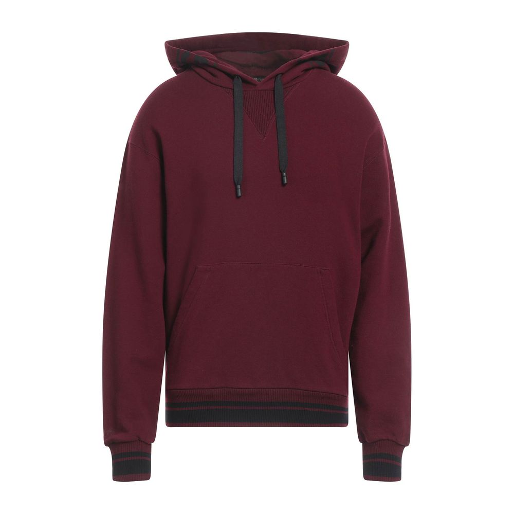 Dolce & Gabbana Burgundy Cotton Men Hoodie